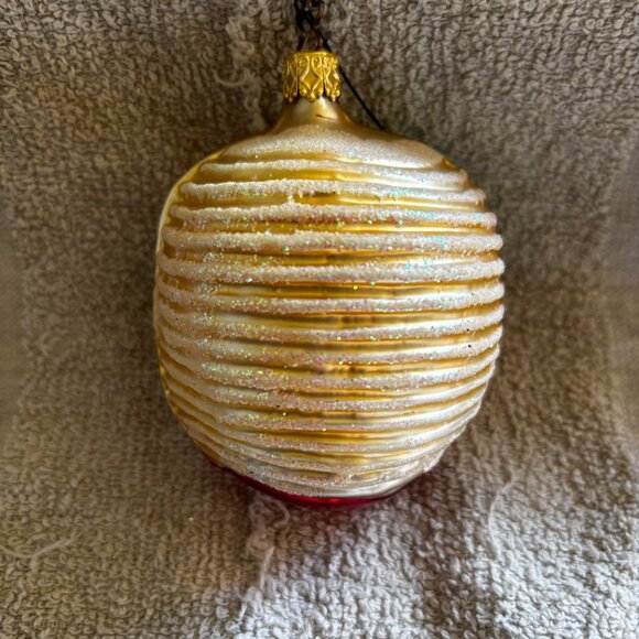 Old World Christmas ornament Santa Face on Heart blown glass figural - Picture 2 of 2